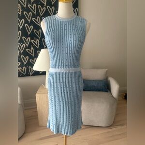 Authentic Versace Light Blue Midi Dress